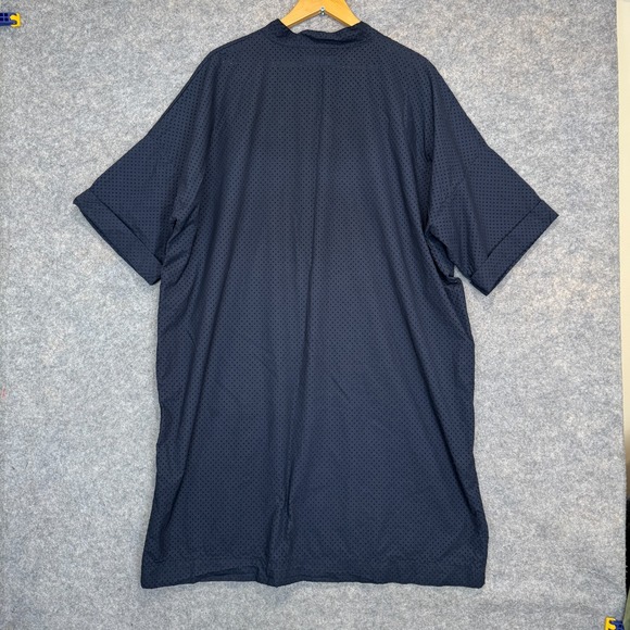 Labo Art Oversized Dress Womens Medium 2 Boxy Eyelet Poplin Shirt Dress Navy Dot - Picture 10 of 13